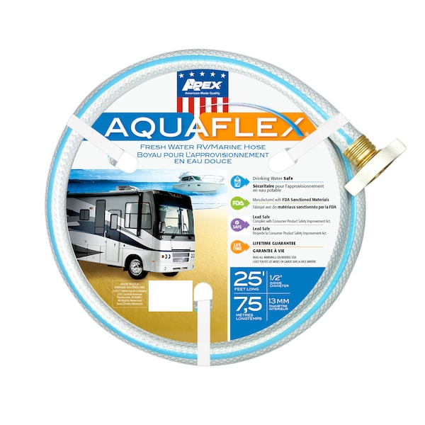 Teknor Apex Teknor Apex 7503-25 AquaFlex RV/Marine Hose - 1/2" x 25', White 7503-25 - main